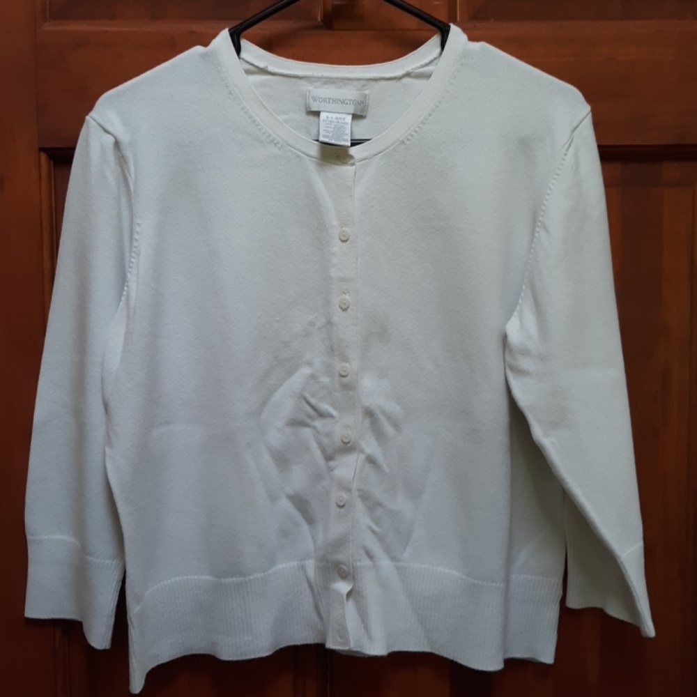 Worthington white cardigan szxl